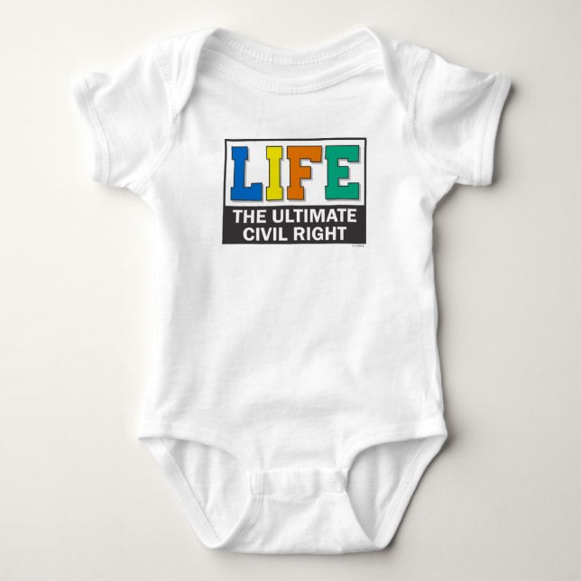 One-piece with a message of life. baby bodysuit (Front)