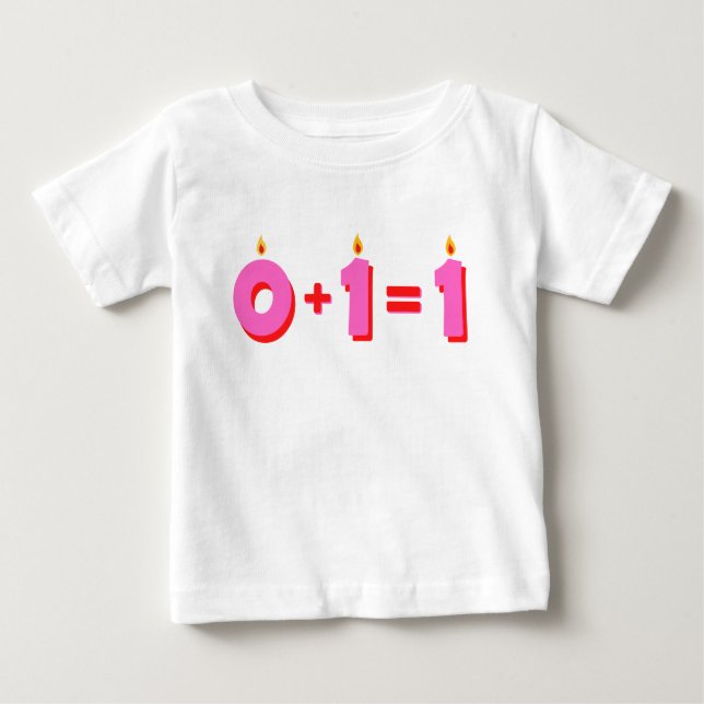 One Pink 1st Birthday Baby Girl T-Shirt (Front)