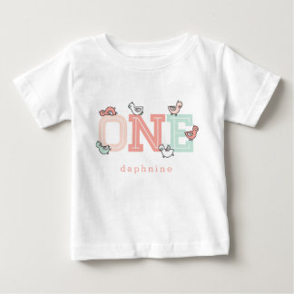 ONE Pink Whimsical Cute Girl Baby Ducks Ducklings T-Shirt