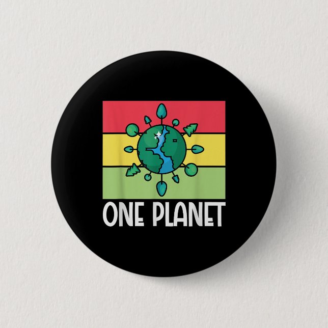 One Planet Environmental Protection Accessoires  6 Cm Round Badge (Front)