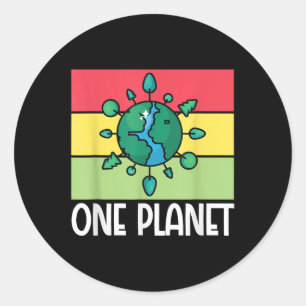 One Planet Environmental Protection Accessoires Classic Round Sticker