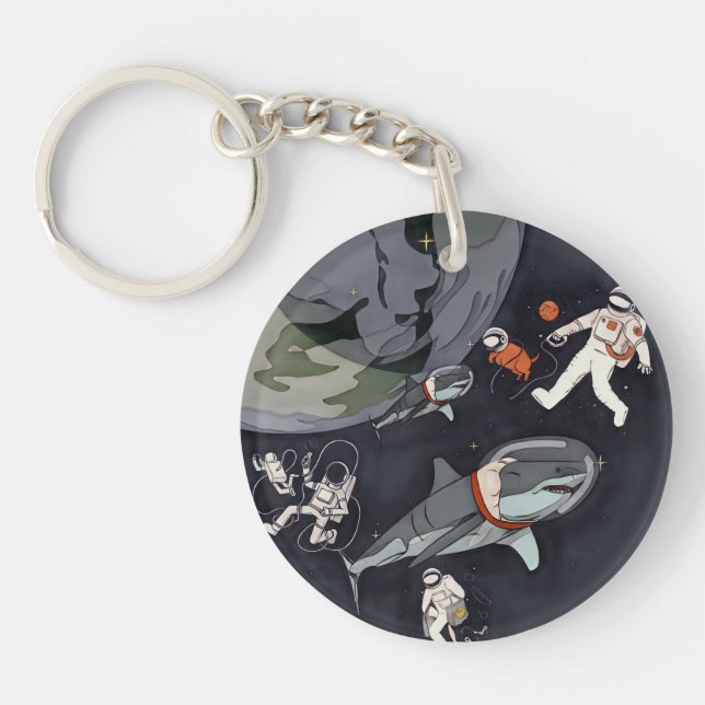 One Planet One Chance - Earth Day(Cartoon Texture) Key Ring (Front)