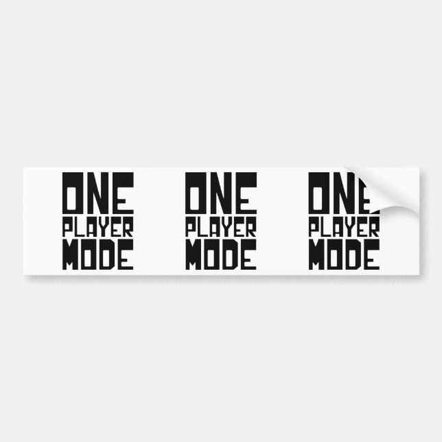 ONE PLAYER MODE BUMPER STICKER (Front)