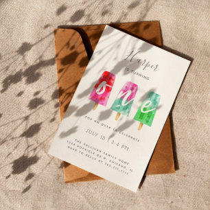 ONE Popsicle First Birthday Party Invitation