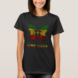 One Pride Love Rasta Butterfly Reggae Hippie Rasta T-Shirt