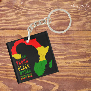 One Proud Black Woman Black History Month Flag Key Ring
