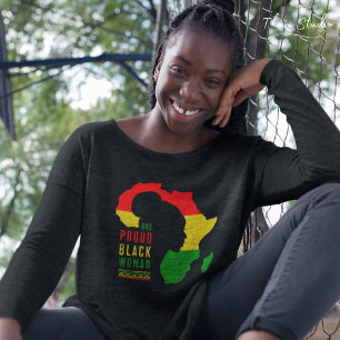 One Proud Black Woman Black History Month Flag T-Shirt