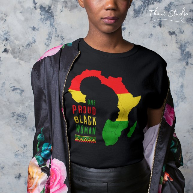 One Proud Black Woman Black History Month Flag T-Shirt (Creator Uploaded)