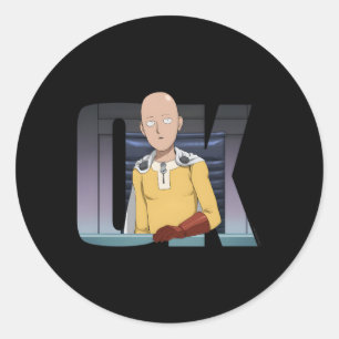 One Punch Saitama Ok Classic Round Sticker