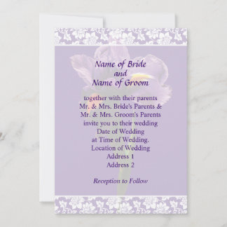 One Purple Iris Wedding Invitation Set
