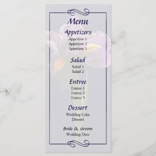One Purple Iris Wedding Menu