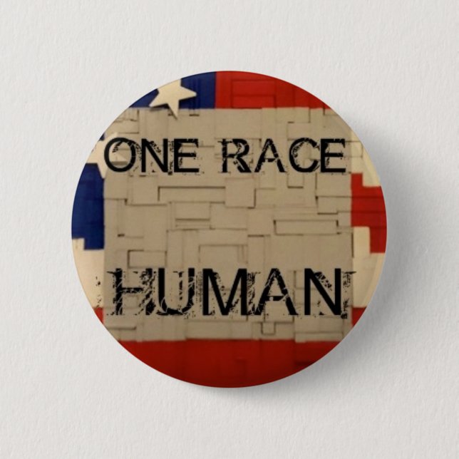 One Race Human 6 Cm Round Badge (Front)