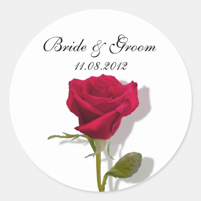 One Red Rose Classic Round Sticker (Front)