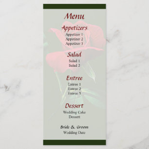 One Red Rosebud Menu... Menu