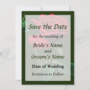 One Red Rosebud Save the Date