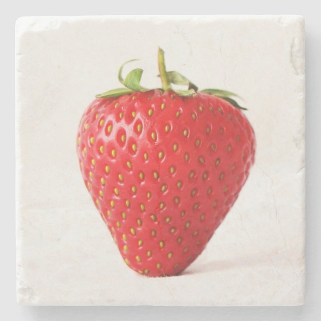 One Red Strawberry coastercna Stone Coaster (Front)