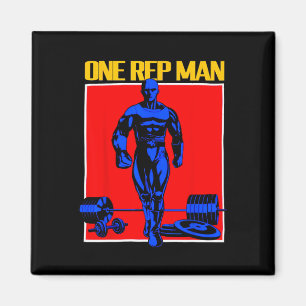 One Rep Man Weightlifting Bodybuilding Gym Workout Magnet