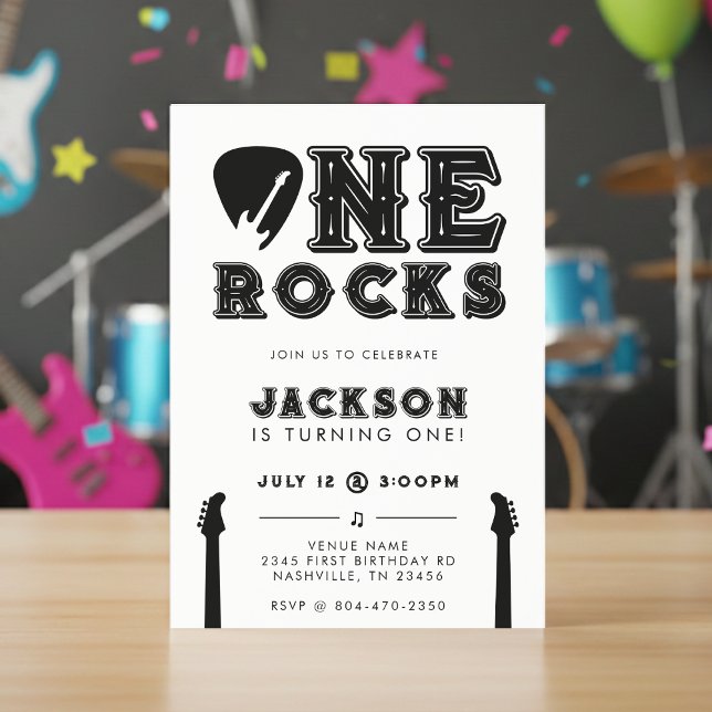 One Rocks Guitar Pick 1st Birthday Party Invitation (One Rocks Guitar Pick 1st Birthday Party Invitation
)