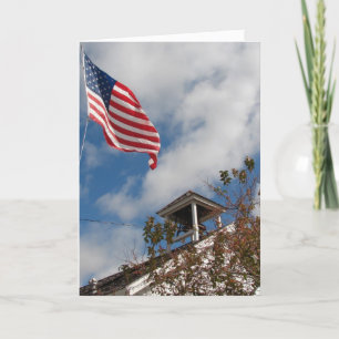 One Room School & American Flag, Happy 4th of July Card