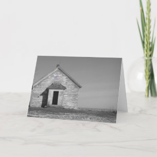 One Room School in Black and White Selective Colou Card