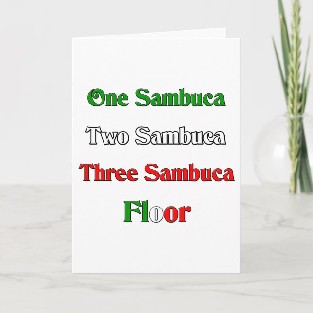 One Sambuca Holiday Card (Front)