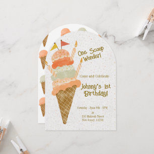 One Scoop Wonder! Invitation