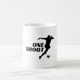 One Shoot Football Silhouette Coffee Mug