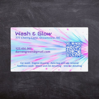 One Sided Car Washing QR Business Card