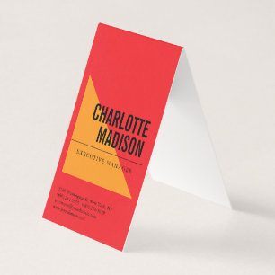 One Sided Retro Red Fancy Trendy Minimalist Plain Business Card
