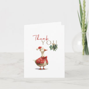 One Silly Christmas Goose Fest Winter Birthday Thank You Card