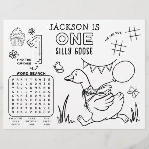 One Silly Goose 1st Birthday Activity Placemat