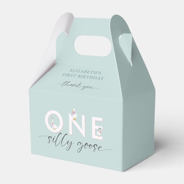 One Silly Goose 1st Birthday Cute Favour Box (Front Side)