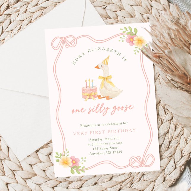 One Silly Goose 1st Birthday Invitation (Creator Uploaded)