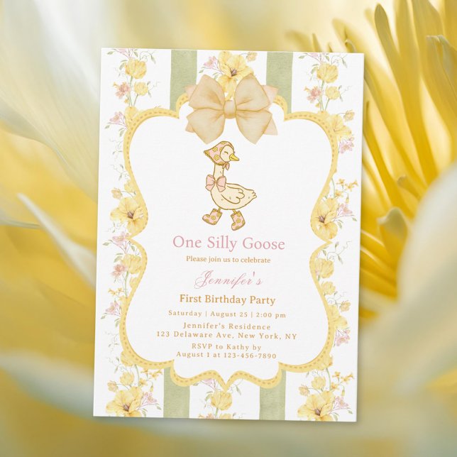 One Silly Goose 1st Birthday Invitation (Creator Uploaded)