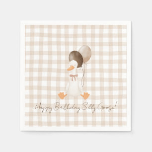 One Silly Goose 1st Birthday  Napkin