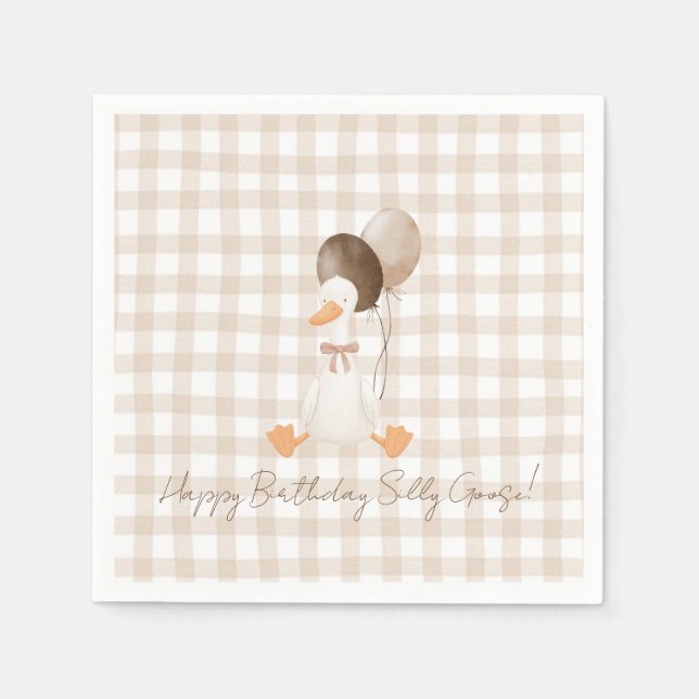 One Silly Goose 1st Birthday  Napkin (Front)