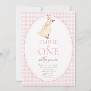 ONE Silly Goose 1st Birthday Party Invitation