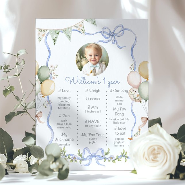 One Silly Goose 1st Birthday party photo Milestone Poster (Creator Uploaded)