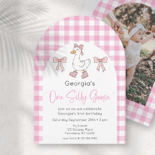 One Silly Goose 1st Birthday Photo Invitation