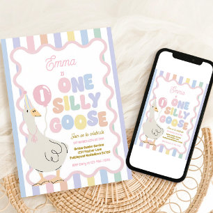 One Silly Goose 1st Birthday Spring Invite