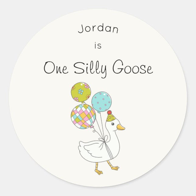 One Silly Goose 1st Birthday Stickers (Front)