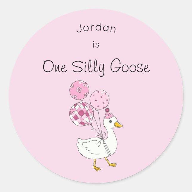One Silly Goose 1st Birthday Stickers (Front)