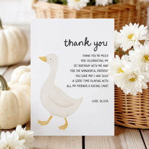 One Silly Goose 1st Birthday Thank You Card