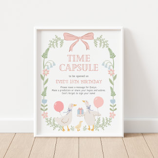 One Silly Goose 1st Birthday Time Capsule Sign