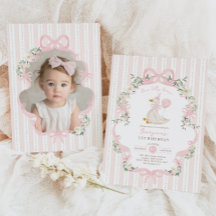 One Silly Goose 1st Birthday Vintage Bow Floral
