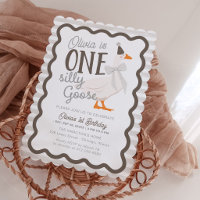 One Silly Goose Beige Bow 1st Birthday