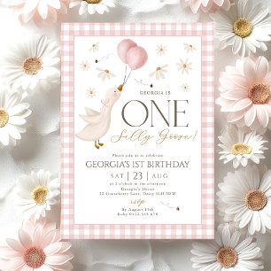 One Silly Goose Birthday Invitation, 1st Birthday  Invitation