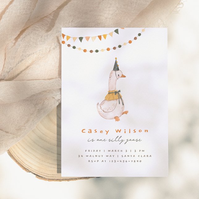 One Silly Goose Birthday Party Invitation (Creator Uploaded)
