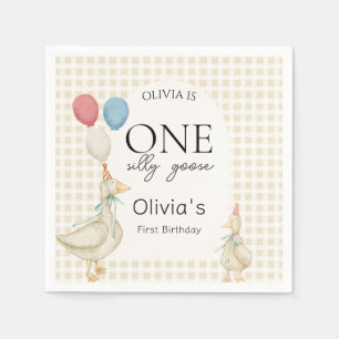  One Silly Goose Birthday Party Napkin