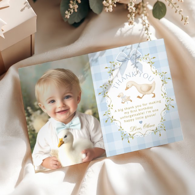 One Silly Goose Birthday Photo Thank you card (Creator Uploaded)
